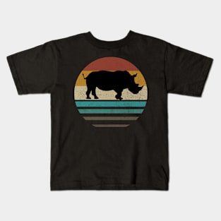 Rhinoceros Rhino Vintage Retro Style Gift Kids T-Shirt